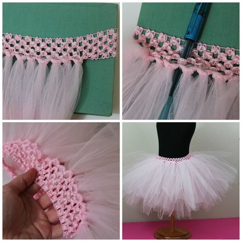 Tutu Diy, Make A Tutu, Tutu En Tulle, Diy Tutu Skirt, Crochet Headband Tutorial, Diy Tutus, Tutu Tutorial, No Sew Tutu, Bandeau Au Crochet