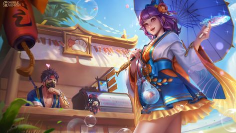 Kagura Mobile Legends Summer Festival, Kagura Summer, Aesthetic Ig Filter Selfie, Sushi Master, Legend Images, Dragon Ball Z Iphone Wallpaper, Mobile Legends Bang Bang, Frozen Disney Movie, Splash Art