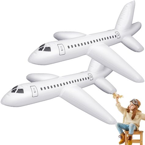 PRICES MAY VARY. A Double Package Deal: this package includes 2 pieces of the inflatable airplane balloons; It's a cost saving and practical deal that instantly doubles the decoration effect, filling your event space with a vibrant, exciting aviation ambiance Reliable PVC Material: embrace the quality of the airplane white party balloons as they're constructed using a solid PVC material; This material is not only robust but also tear resistant, promising your boys long term use; The solid PVC ma Airplane 2nd Birthday Party, Airplane Themed Birthday Party, Airplane Balloon, Pilot Decor, Airplane Birthday Party Decorations, Aviation Party, Decorations Birthday Party, Aviation Theme, Airplane Theme