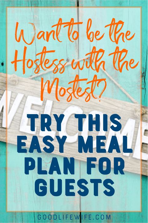 This easy meal plan for guests will make being a hostess fun again. People feel welcome when you're calm and organized...and they get great food! Plan Ahead Meals, Easy Meal Plan, Easy To Cook Meals, Lunch Party, Food Budget, Meal Train Recipes, Simple Menu, Family Meal Planning, Make Ahead Lunches