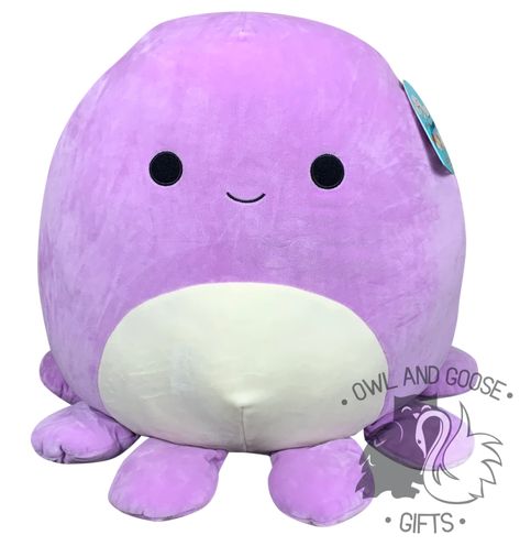 Squishmallow Octopus - Violet 16 inch – Owl & Goose Gifts Purple Squishmallow, Purple Axolotl, Queen Of The Sea, Octopus Stuffed Animal, Purple Octopus, Sunken Treasure, Octopus Plush, Pillow Pals, Cute Octopus