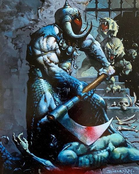 Arte Heavy Metal, Simon Bisley, Bristol Board, Conan The Barbarian, Skull Artwork, Magical Art, Fantasy Paintings, Original Art Painting, Fantasy Artist