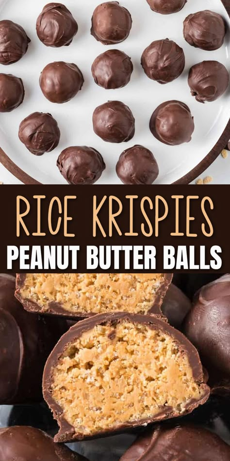 Krispie Peanut Butter Balls, Rice Krispie Peanut Butter Balls, Rice Krispie Peanut Butter, Summer Desserts Easy No Bake, Desserts Oreo, Desserts Easy No Bake, Peanut Butter Balls Recipe, Desserts Summer, Bbq Summer