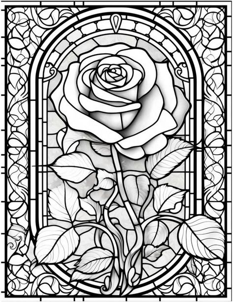 Flower Patterns Wood - 10 Free PDF Printables | Printablee,#Coloring #Coloring book #AdultColoring #ChildrenColoring Stained Glass Coloring Pages, Flower Stained Glass, Adult Coloring Books Printables, Coloring Designs, Flowers Coloring, Love Coloring Pages, Adult Coloring Designs, Free Adult Coloring Pages, Printable Adult Coloring Pages