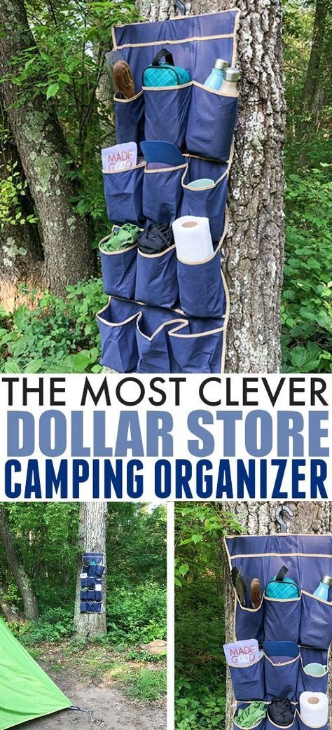 Over-the-Door Hanging Camping Organizer | The Creek Line House Camping Organization Storage, Dollar Store Camping, Tent Camping Organization, Rv Decorating, Camping Things, Pack List, Toy Haulers, Camping Nature, Camping Storage