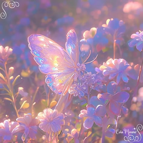 Day 14 - Spring garden Hosted By @tricia_danby_aiart #aiprilfoolery Butterfly In Garden, Cute Spring Animals, Spring Background Images, Discord Themes, Fairy Circle, Purple Fairy, Enchanted Fairy, Spring Animals, Butterfly Love