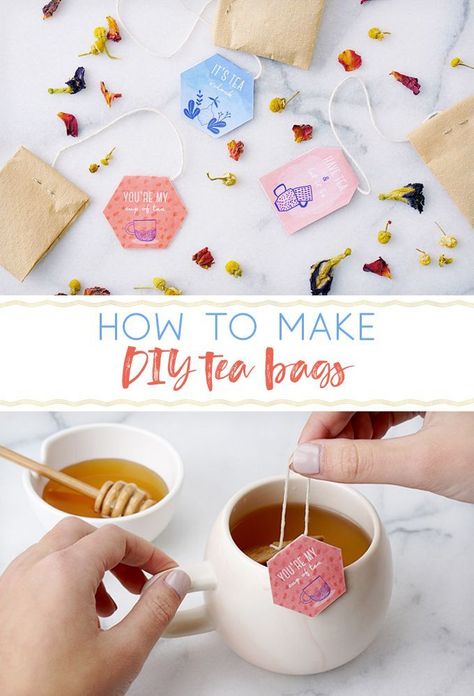 Diy Tea Bags, Diy Crafts Tutorials, Tea Tag, Diy Tea, Tea Crafts, Homemade Tea, Blue Crafts, Tea Diy, Mason Jar Crafts Diy