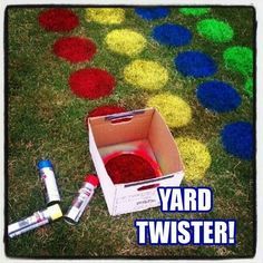 DIY Backyard Games Summer Camp Ideas, Backyard Games Diy, Camping Activites For Kids, Games To Play Outside, Outdoor Games Adults, Summer Outdoor Games, Twister Game, Backyard Graduation Party, Outdoor Graduation Parties