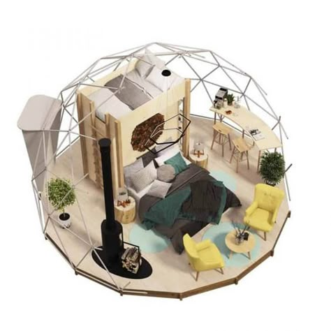 Glamping House, Geodesic Tent, Glamping Business, Geo Dome, Yurt Living, Resort Plan, Dome Building, Geodesic Dome Homes, Dome Structure