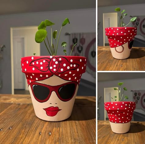 Plant Pots Crafts, Terra Cotta Pot Crafts Diy, Flower Pot People, Plant Pot Design, Flower Pot Art, Terra Cotta Pot Crafts, Flower Pot Design, Painted Plant Pots, Painted Clay Pots