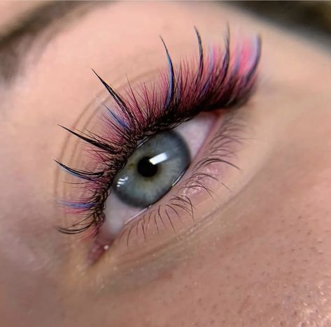 Colour Eyelash Extensions, Colored Eyelash Extensions, Outlander Wedding, Prom Planning, Color Lashes, Eyelashes Extensions, Color Streaks, Lash Extensions Styles, Effects Makeup