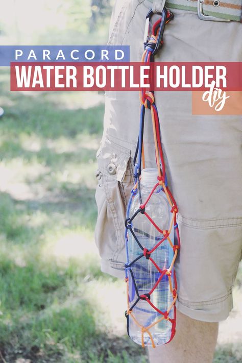 Bottle Holder Diy, Ways To Stay Hydrated, Paracord Crafts, Diy Water Bottle, Bottle Sling, Paracord Diy, Paracord Ideas, Water Bottle Carrier, Modern Hippie