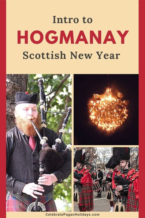 Men playing bagpipes, fireworks Scottish New Years Traditions, Hogmanay Traditions, Scottish New Year, Samhain Traditions, Celtic Deities, Celtic Gods, New Years Traditions, Scottish Recipes, Twelfth Night