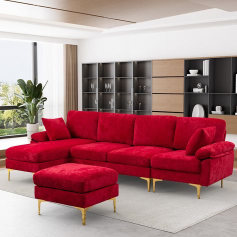 Red sofa decorating