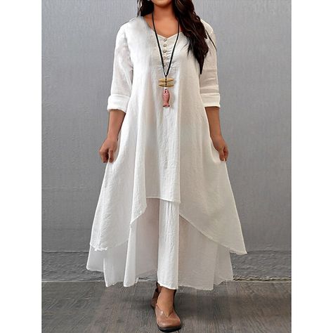 Sukienki Maksi, Áo Blu, Vestidos Casual, Stil Boho, White Linen Dresses, Cotton Linen Dresses, Skirt Maxi, Neckline Dress, Vestidos Vintage