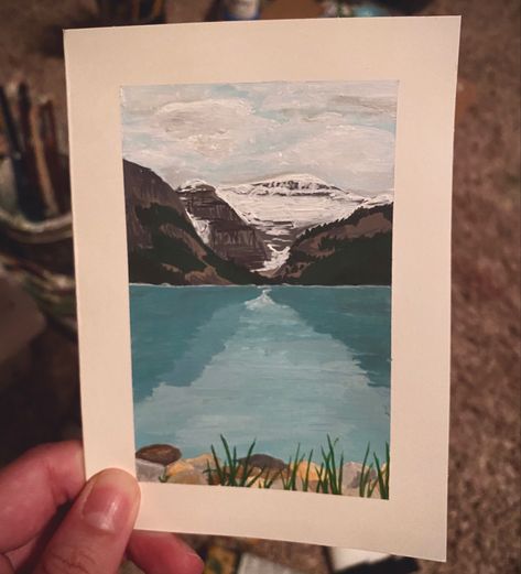 Lake Louise Painting, Canada Painting Ideas, Banff Painting, Canada Painting, Lake Louise Canada, Banff Canada, Painting Pictures, Painting Inspo, Place To Visit