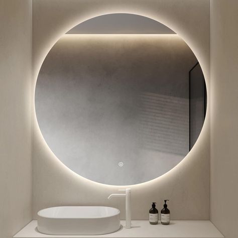 Amazon.com: TheiaMo Round LED Bathroom Mirror, 36" Backlit Frameless Mirror Makeup Vanity Mirror, Anti-Fog Circle Lighted Mirror Large Round Bathroom Mirror Wall Mounted Dimmable Illuminated Mirror CRI95+ : Home & Kitchen Circle Light Mirror, Round Bathroom Mirror, Bathroom Mirror Wall, Mirror Makeup Vanity, Illuminated Mirror, Round Bathroom, Backlit Mirror, Led Bathroom Mirror, Circle Mirror