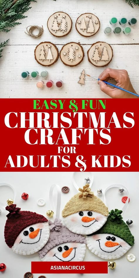 Diy Ornament Kits To Sell, Teen Christmas Ornament Diy, Christmas Crafts For Kids 10-12, Christmas Crafts For Nursing Home Residents, Snowmen Ornaments Diy, Group Christmas Crafts, Christmas Crafts For Seniors, New Christmas Crafts For 2023, Fun Diy Christmas Crafts