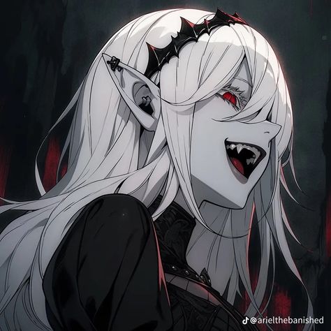 Red Profile Picture, Red Profile, Anime Pp, Girl Pp, Scary Vampire, Scary Place, Pp Anime, Anime Goth, Female Vampire