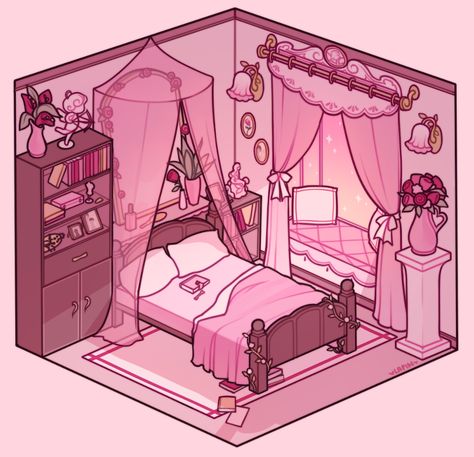 Anime Bedroom Ideas, Interior Concept Art, Bedroom Illustration, Bedroom Drawing, Isometric Drawing, Episode Backgrounds, Cartoon As Anime, Isometric Art, Cute Room Ideas