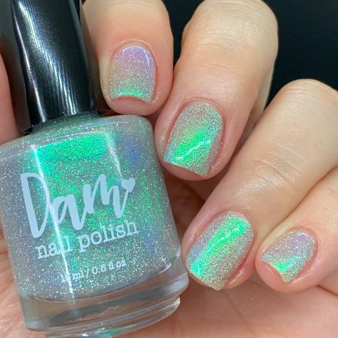 Reflective Nail Polish, Halo Nails, Holographic Glitter Nails, Reflective Nails, Be Weird, Holographic Nail Polish, Rose Nails, Glitter Nail Polish, Indie Nail Polish