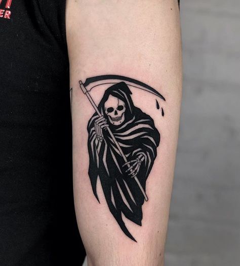 Blackwork Tattoo Design Drawings, Blackwork Tattoo Design, Grim Reaper Tattoo, Reaper Tattoo, Tato Henna, Tattoos Mandala, Tattoos Geometric, Tattoo Flash Art, Black Ink Tattoos