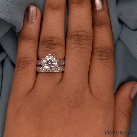 3.00 CT Bridal Set Moissanite Engagement Ring Solid 14k White Gold Round Cut  | eBay Bridal Set, Bridal Sets, Moissanite Engagement Ring, Moissanite Engagement, Round Cut, Engagement Ring, White Gold, Engagement Rings, Ring