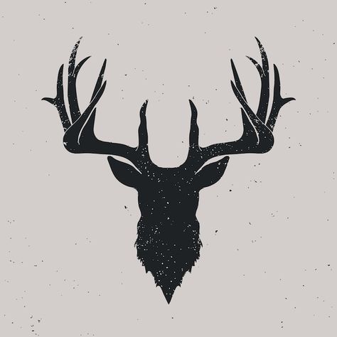 Deer Design Logo, Antler Tattoos, Deer Tattoo Designs, Hirsch Silhouette, Stag Tattoo, Deer Head Silhouette, Head Silhouette, Deer Tattoo, Silhouette Tattoos