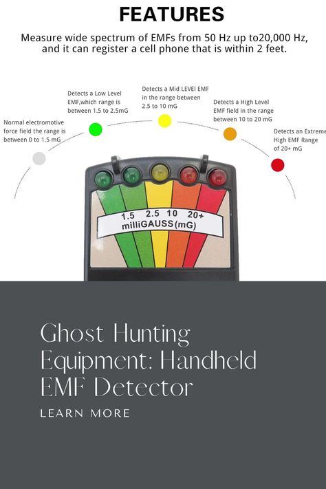 Easy to read: 5-segment LED display that works well in day or dark. Ghost Hunting Equipment: Paranormal detection, can be used for ghost hunting, a must-have item for anyone interested in paranormal phenomena. One-Handed Operation: Handheld for use, pocket-friendly, easy-to-use, rugged, and reliable. Frequency range: It can detect electromagnetic waves with frequencies between 50Hz and 2000MHz. #AffiliateAd Diy Ghost Hunting Equipment, Ghost Hunting Tools, Paranormal Things, Ghost Haunting, Cat Balls, Paranormal Equipment, Ghost Hunting Equipment, Paranormal Investigator, Dowsing Rods