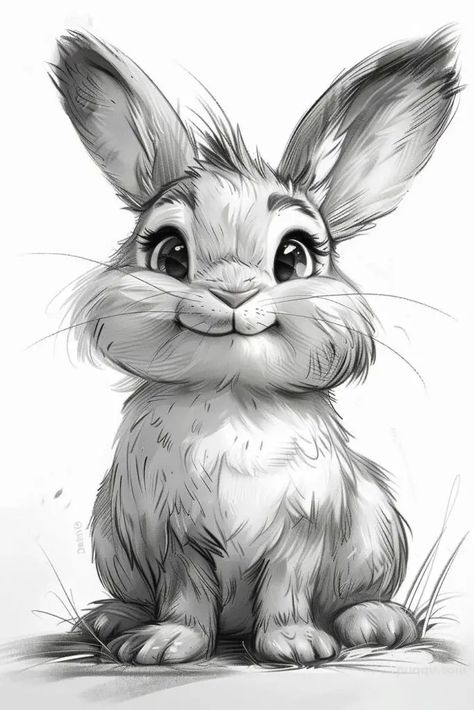 cute-and-easy-doodles-10 Cute And Easy Doodles, Pinterest Sketches, Doodles To Draw, Simple Drawing Ideas, Doodle Doodle, Rabbit Drawing, Pencil Drawings Of Animals, Cnc Engraving, Easy Doodles