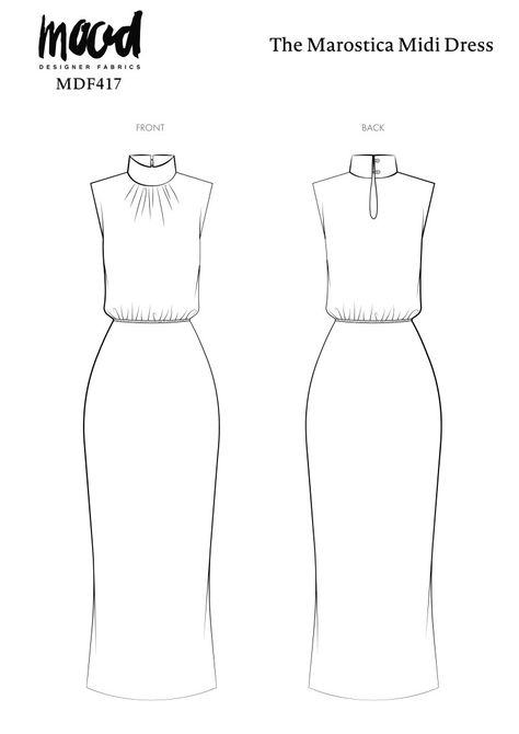 The Marostica Midi Dress Free Sewing Pattern Pdf Sewing Patterns Free, Free Sewing Patterns For Women, Mood Patterns, Swimwear Sewing Patterns, Sewing Patterns Free Beginner, Maxi Dress Pattern Sewing, Simple Dress Pattern, Lingerie Patterns, Beginner Sewing Patterns