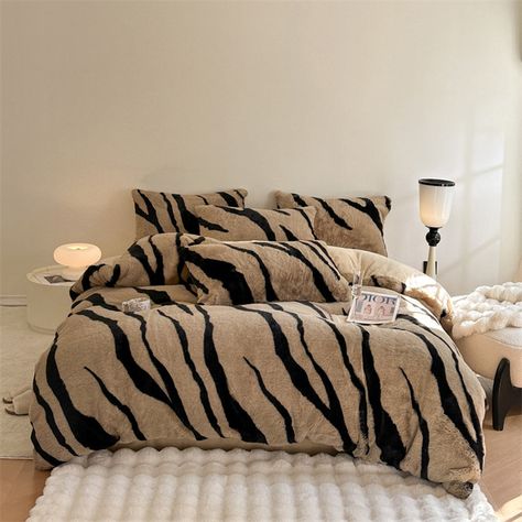 FunnyFuzzy Zebra Thickened Fluffy Fur Bed Sheet Set for those who adore pets and anyone who enjoys a hint of the untamed this Zebra Print Thickened Faux Rabbit Fur Cover and Sheet Set doesn't just enhance the look of your bedroom. Fur Bed, Fur Comforter, Plush Couch, Fur Bedding, Washable Dog Bed, Dog Pillow Bed, Bed Sheet Set, The Untamed, Sheet Sets Queen