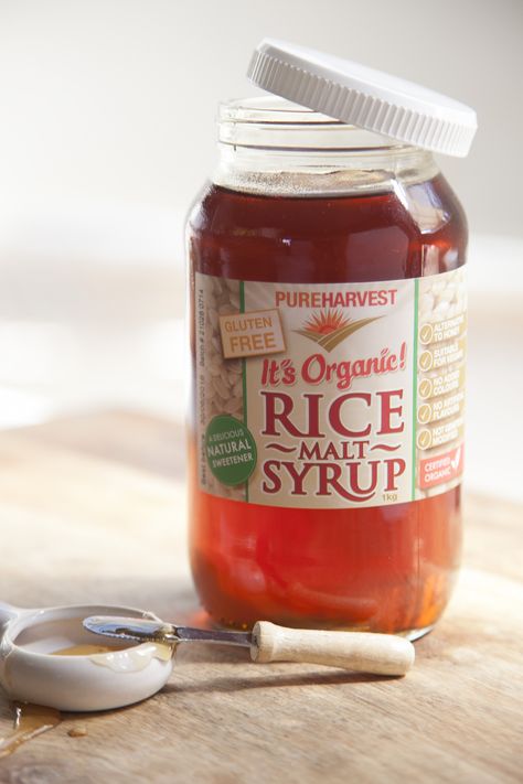 Rice malt syrup (RMS) is made from 100% organic brown rice. It is made through culturing rice with enzymes to breakdown the starches and then cooking until it becomes syrup. The final product contains soluble complex carbohydrates, maltose and a small amount of glucose. Rice malt syrup is 100% fructose free. Recipes Rice, Fructose Free, Food Asian, Complex Carbohydrates, Syrup Recipe, Mission Statement, Organic Food, Free Products, Natural Sweeteners