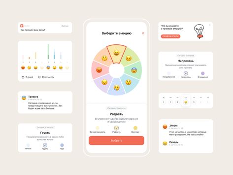 Mood tracker by Sasha Bor on Dribbble Mood Tracker App, App Ui Design, Mood Tracker, App Ui, Ui Design, App Design, Global Community, Creative Professional, Mobile App