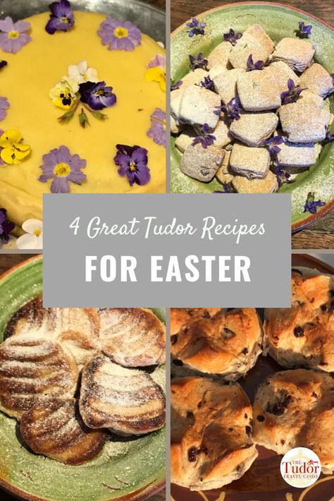 Ever wondered what the Tudors ate to celebrate Easter? Discover some familiar - and some not so familiar - seasonal recipes; from pax cakes, to tansey omelettes, to traditional hot cross buns and Simnel cake with these tasty Tudor Easter recipes. #tudorfood #tudorrecipes #easter #easterrecipes #simnelcake #hotcrossbuns #shropshirebiscuit History Crafts, Traditional Easter Recipes, Recipes For Easter, Healthy Easter Recipes, Simnel Cake, Tudor England, Easter Food Appetizers, Fantasy Food, Easter Dinner Recipes