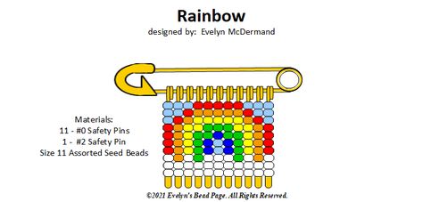 Beads Safety Pins, Seed Bead Safety Pin Patterns, Safety Pin Jewelry Patterns, Bead Pins, Safety Pin Art, Diy Finger Knitting, Rainbow Gif, Safety Pin Crafts, Seed Bead Art