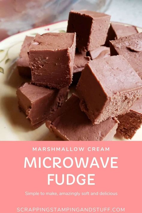 Microwave Fudge With Marshmallow Cream - Best Ever, No-Fail Recipe Microwave Marshmallow, Fudge With Marshmallow Cream, Easy Microwave Desserts, Microwave Chocolate Fudge, Decorator Frosting Recipe, Microwave Peanut Butter Fudge, Easy Microwave Fudge, Fantasy Fudge Recipe, Marshmallow Fudge Recipe