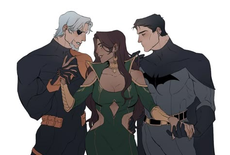 Bruce Wayne X Talia Al Ghul, Damian And Talia Al Ghul, Superwonderbat Fanart, Damian Wayne And Bruce, Talia Al Ghul Fanart, Deathstroke Fanart, Bruce And Damian, Bruce Wayne Fanart, Damian Al Ghul