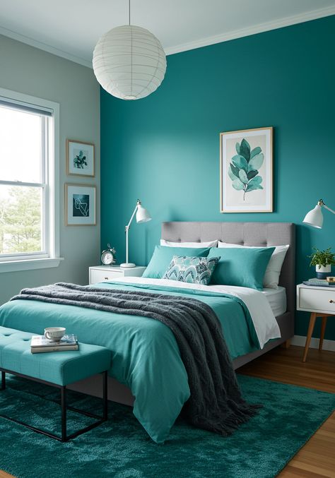 Teal Bedroom Ideas & Trends In 2025 Teal Bedroom Ideas, Teal Bedroom, Bedroom Decoration Ideas, Bedroom Decoration, Decoration Ideas, Bedroom Ideas, Bedroom Decor, Bedroom, Bedroom Décor