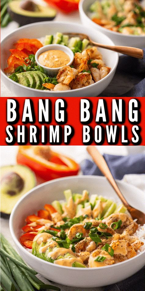 Spicy Shrimp Noodle Bowl, Easy Shrimp Rice Bowls, Shrimp And Veggie Bowl, Firecracker Shrimp Bowl, Shrimp Bowl Recipe Asian, Boom Boom Shrimp Bowl, Spicy Shrimp Poke Bowl, Sushi Bowl Recipe Shrimp, Shrimp Buddha Bowl Recipe