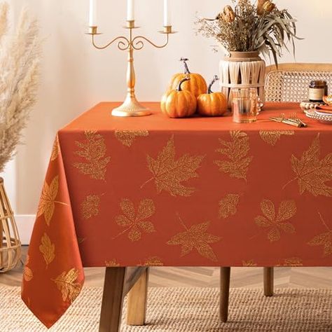 Thanksgiving Tablecloth, Fall Tablecloth, Picnic Dinner, Thanksgiving Harvest, Orange Table, Ironing Machine, Tablecloth Sizes, Dinner Decoration, Tablecloth Fabric