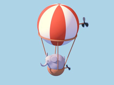 3d Animation Ideas, 3d Loop Animation, Top Concept Art, Balloon Animation, Looping Gif, C4d Animation, Easy Drawing Ideas For Beginners, Balloon Elephant, 3d Motion Design