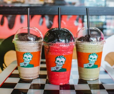 Punk rock coffee shop Rad Coffee to open in Bixby Knolls • the Hi-lo Rad Coffee Shop, Punk Coffee Shop, Rad Coffee, Horror Coffee, Coffee Truck, Coffee World, Blended Drinks, White Mocha, Horror Themes