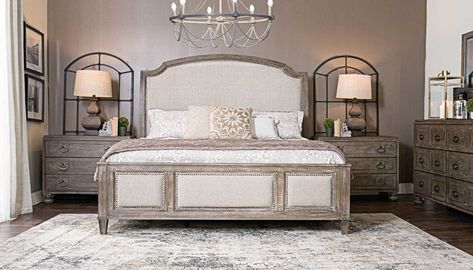 Show details for Riverside 3-Piece Bed, Dresser, Mirror & Nightstand Bed Dresser, King Bedroom Sets, Dresser Mirror, King Bedroom, Mirrored Nightstand, Living Room Shop, Master Bedrooms Decor, Bedroom Collection, Bedroom Furniture Sets