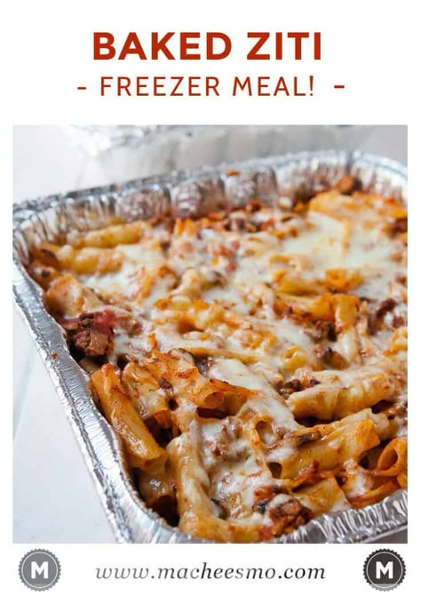 Freezer Baked Ziti, Freezer Casserole, Freezer Casseroles, Pasta With Meat, Meal Train, Pasta With Meat Sauce, Frozen Pasta, Ziti Pasta, Freezer Friendly Meals