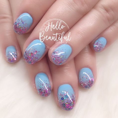 Pink Gender Reveal Nails, Pink And Blue Nails Gender Reveal, Gender Reveal Nails Ideas, Blue And Pink Gender Reveal, Reveal Nails, Pink Sparkle Nails, Gender Reveal Nails, Pink Gender Reveal, Light Elegance