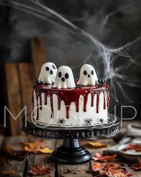 Halloween Cake Display, Halloween Cake Inspiration, Halloween Cakes For Adults, Scary Cakes Horror Creepy Halloween, 2 Tier Halloween Cake, Halloween Themed Cakes, Halloween Skull Cake, Halloween Theme Cake, Halloween Cake Design