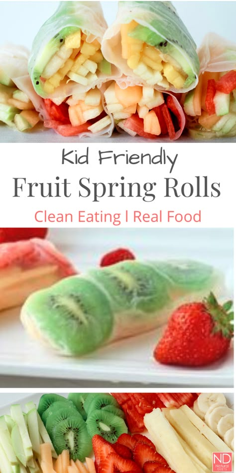 Fruit Spring Rolls – Fun Summer Recipe For The Kids! Easy Paleo Summer Recipes, Fruit Summer Rolls, Fun Summer Lunches For Kids, Healthy Filling Snacks For Kids, Fruit Spring Rolls Rice Paper, Mango Spring Rolls, Spring Foods Ideas, Breakfast Spring Rolls, Gluten Free Summer Recipes For Dinner