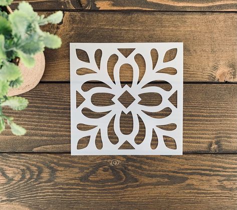 Tile Stencil Floor, Stencil Tile, Stencil Floor, Bee Stencil, Tile Stencils, Stencils For Wood Signs, Ceramic Floor Tile, Patio Tiles, Tile Stencil