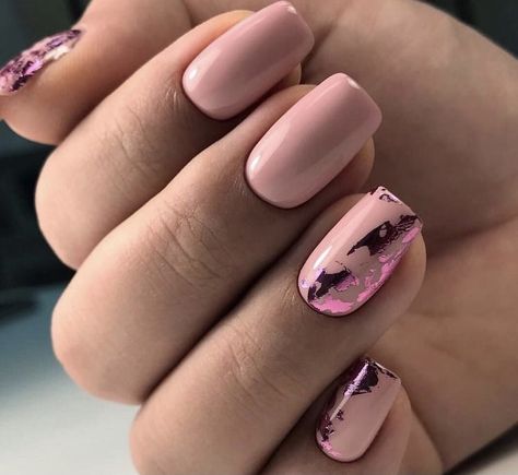 Mat Nails, Spring Nail Art Designs, Foil Nail Designs, Marble Nail Designs, Art Designs Ideas, Nails 2020, Spring Nail Art, Foil Nails, Nails Desing